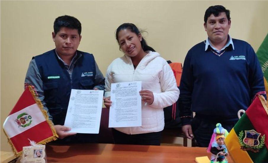 Oficina Huaccana. Se ha concretado la firma del convenio interinstitucional de cooperación entre la Cooperativa Los Andes y la Municipalidad Distrital de Ocobamba.