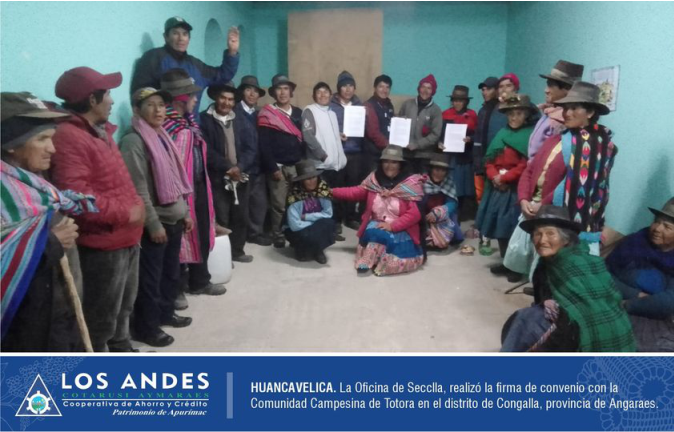 La Oficina de Secclla y la Comunidad Campesina de Totora del distrito de Congalla, provincia de Angaraes – Huancavelica.