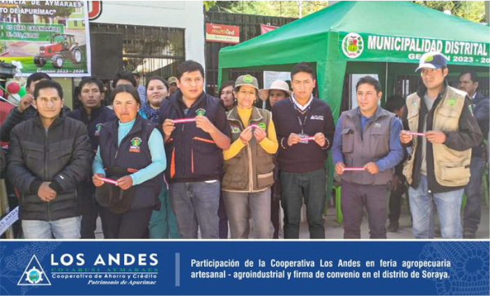 OF. Chalhuanca. Participación de la Cooperativa Los Andes en feria agropecuaria artesanal – agroindustrial y firma de convenio de cooperación con el Sr. Alcalde Miguel Ángel Onton Flore