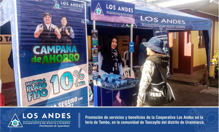 OF. Uripa. Se realizó la promoción de servicios y beneficios de la Cooperativa Los Andes en la Feria de Atencion Multisectorial Tambo Tancayllo del distrito de Uranmarca