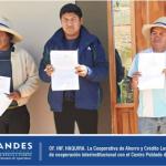 La Oficina de Haquira de la Cooperativa de Ahorro y Crédito Los Andes y la Municipalidad del Centro Poblado de Antapunco, del distrito de Haquira.