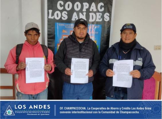La Oficina Champaccocha de la Cooperativa de Ahorro y Crédito Los Andes y la Comunidad de Champaccocha – Andahuaylas.