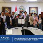 COOPERATIVA LOS ANDES FIRMA CONVENIO INTERINSTITUCIONAL CON LA MUNICIPALIDAD PROVINCIAL DE ABANCAY.