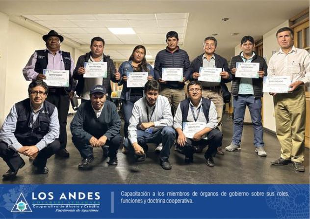 CAPACITACIÓN: Capacitación a los miembros de los Órganos de Gobierno de la Cooperativa Los Andes.