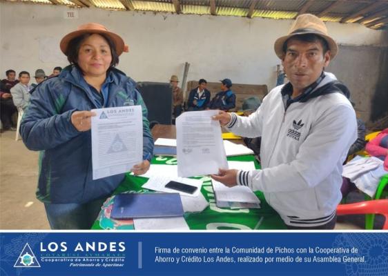 La Oficina de Huancayo firmó un convenio con la Comunidad de Pichos, de la provincia de Tayacaja – Huancavelica.