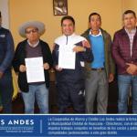 La Cooperativa de Ahorro y Crédito Los Andes realizó la firma de convenio con la Municipalidad Distrital de Huaccana – Chincheros.