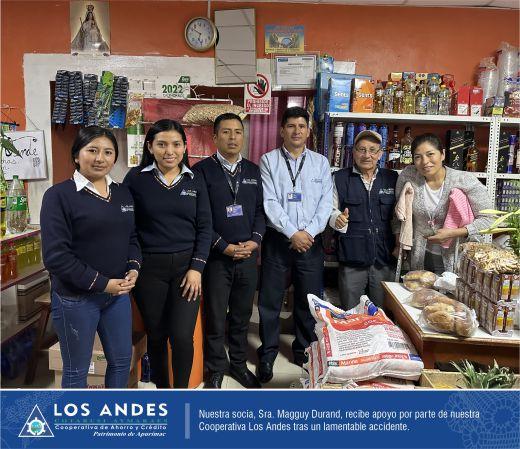 Nuestra socia, Sra. Magguy Durand, recibe apoyo por parte de nuestra Cooperativa Los Andes.