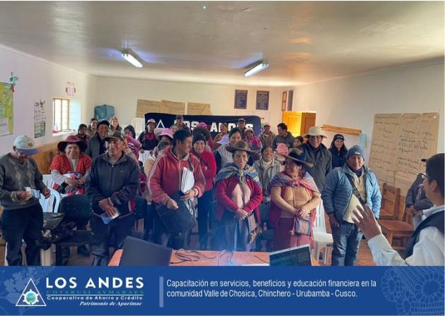 CAPACITACIONES: En servicios, beneficios y educación financiera en la comunidad Valle de Chosica, Chinchero – Urubamba.