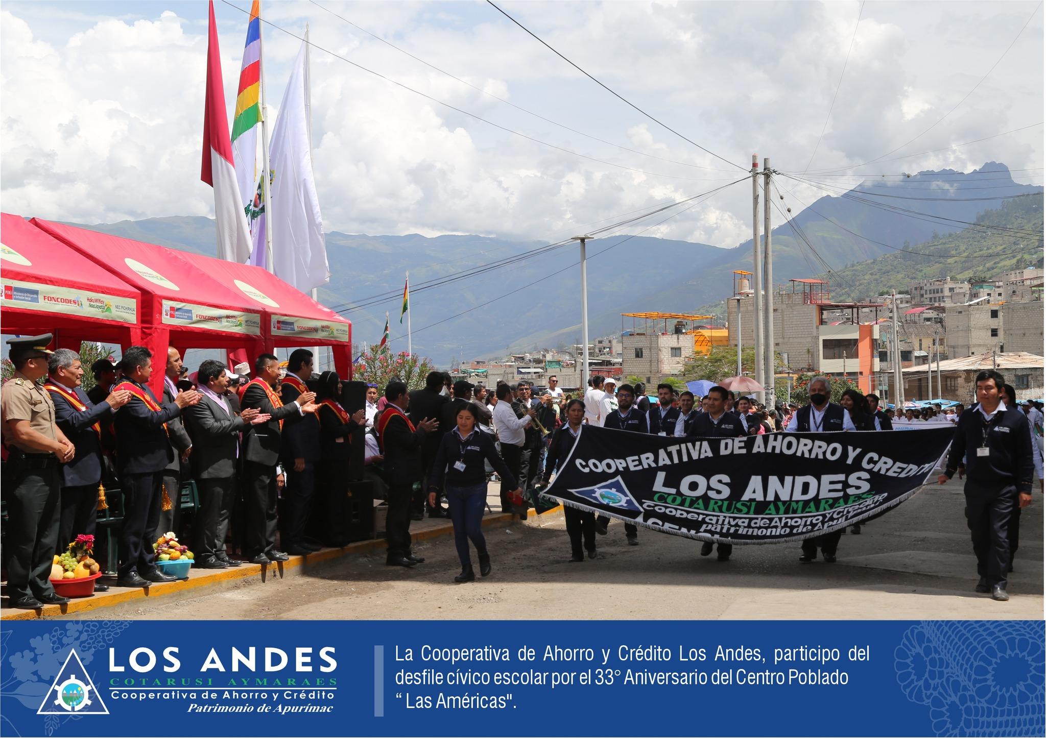 Oficina de Abancay, participó del Desfile Cívico Escolar por los 33° Aniversario del Centro Poblado Las Américas