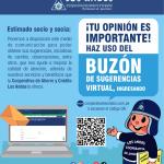 Estimado socio y socia: Ponemos a disposición nuestro BUZÓN DE SUGERENCIAS VIRTUAL