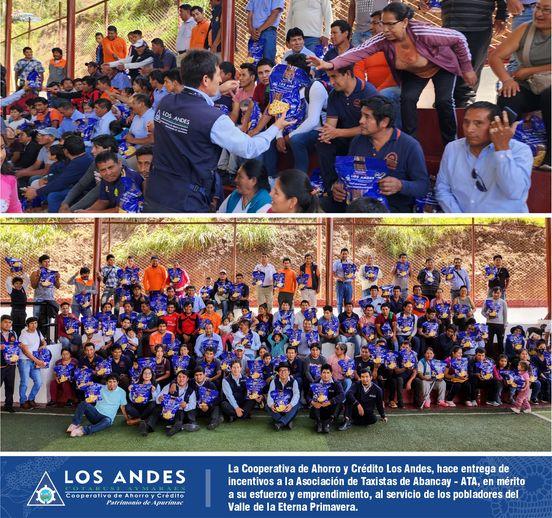 La Cooperativa de Ahorro y Crédito Los Andes, hace entrega de incentivos a la Asociación de Taxistas de Abancay – ATA