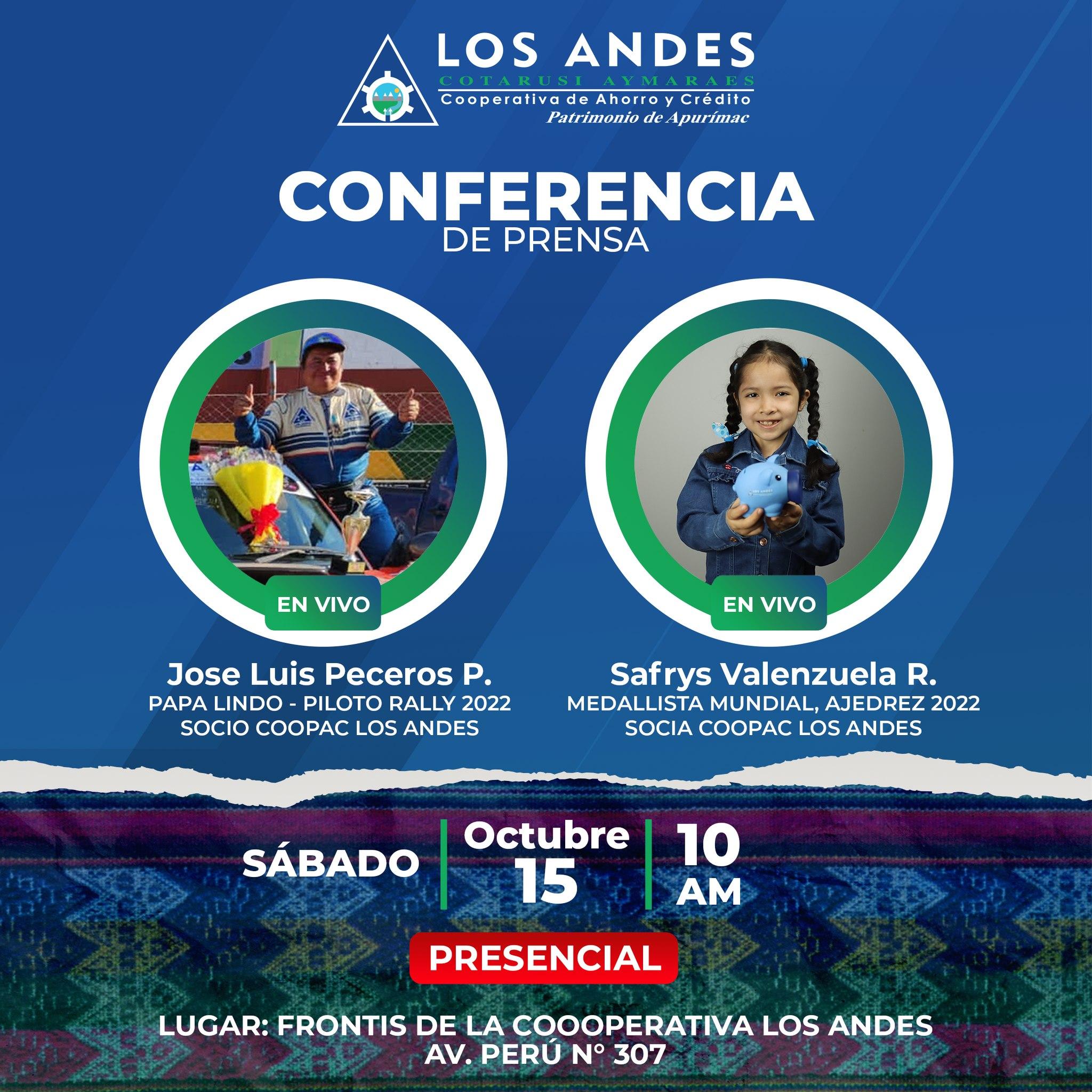 COOPAC Los Andes Auspiciadores Oficiales de Nuestros Deportistas Apurimeños