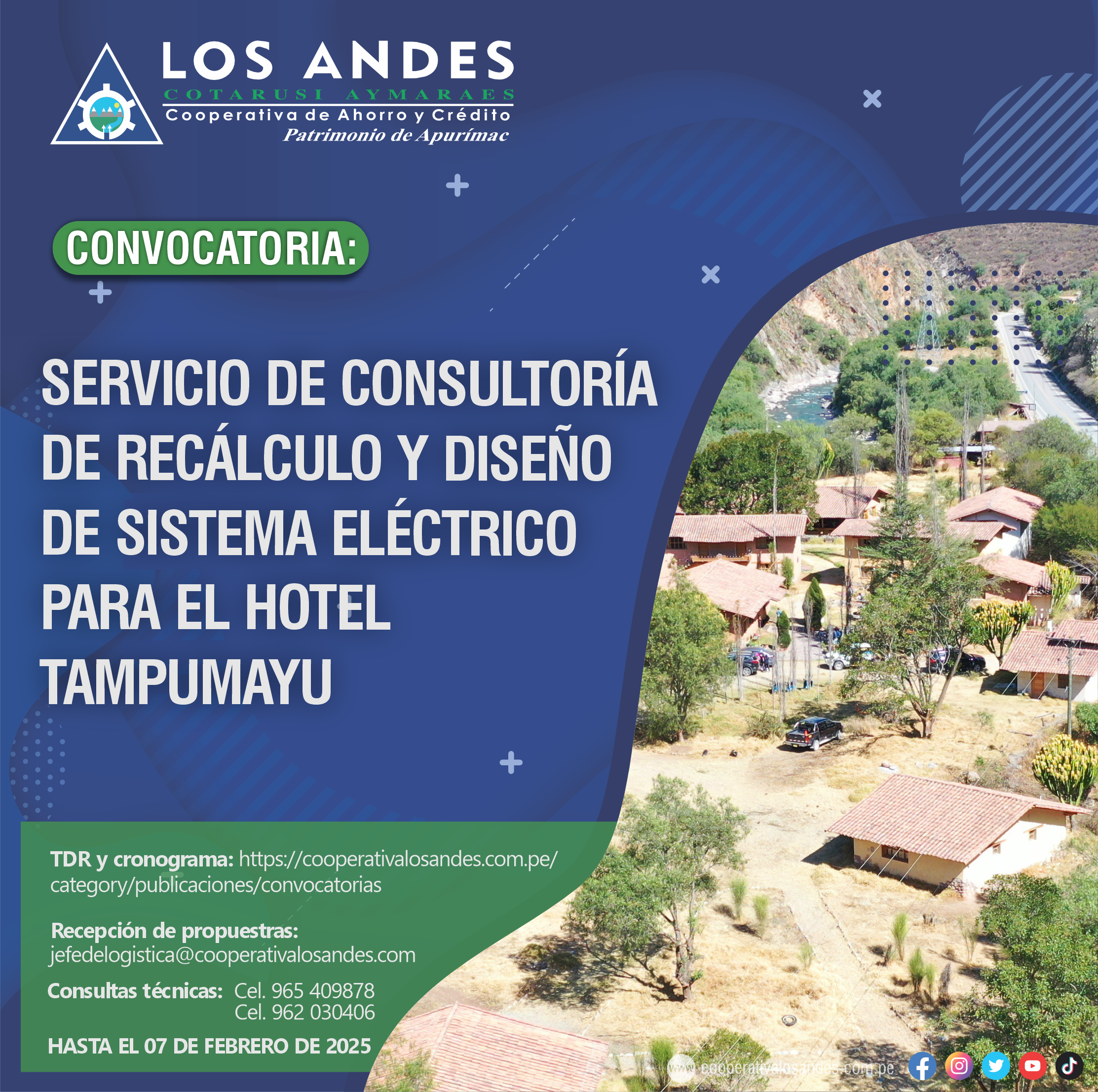 CONVOCATORIA: SERVICIO DE CONSULTORÍA DE RECÁLCULO Y DISEÑO DE SISTEMA ELÉCTRICO