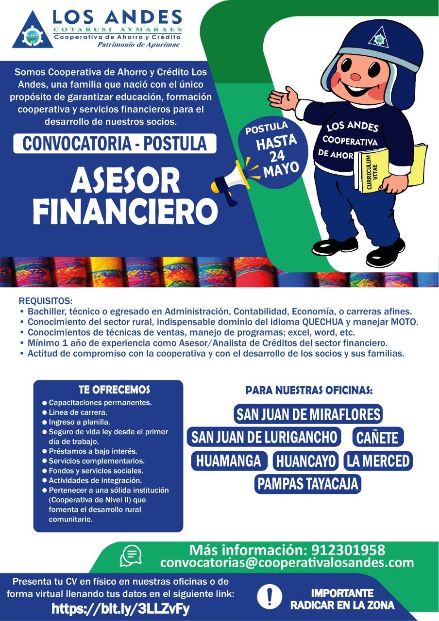 Convocatoria Asesor Financiero