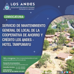 AMPLIACIÓN: SERVICIO DE MANTENIMIENTO GENERAL DEL HOTEL TAMPUMAYU DE LA COOPERATIVA LOS ANDES