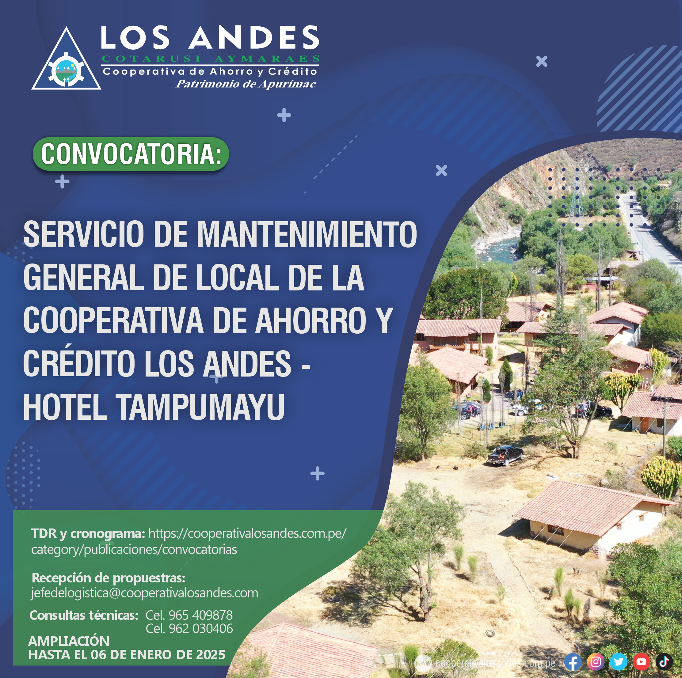 AMPLIACIÓN: SERVICIO DE MANTENIMIENTO GENERAL DEL HOTEL TAMPUMAYU DE LA COOPERATIVA LOS ANDES