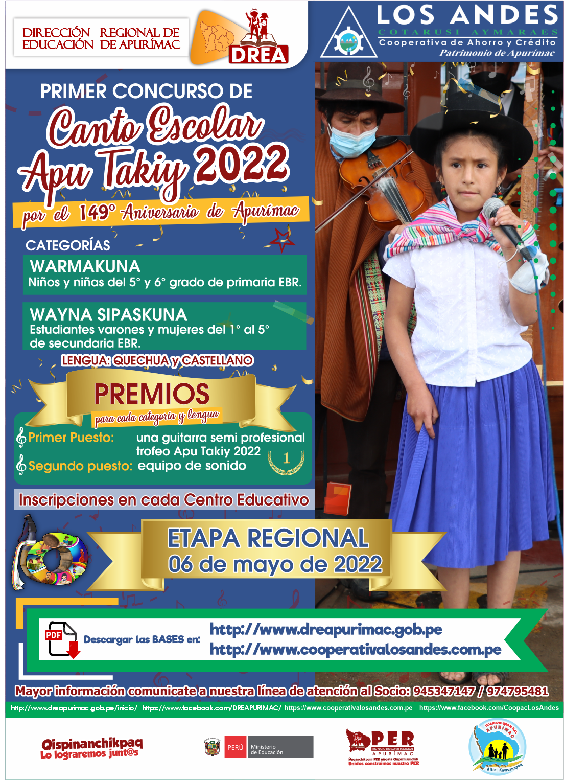 CONCURSO REGIONAL “APU TAKIY” 2022 – Etapa Regional Viernes 06 de Mayo.