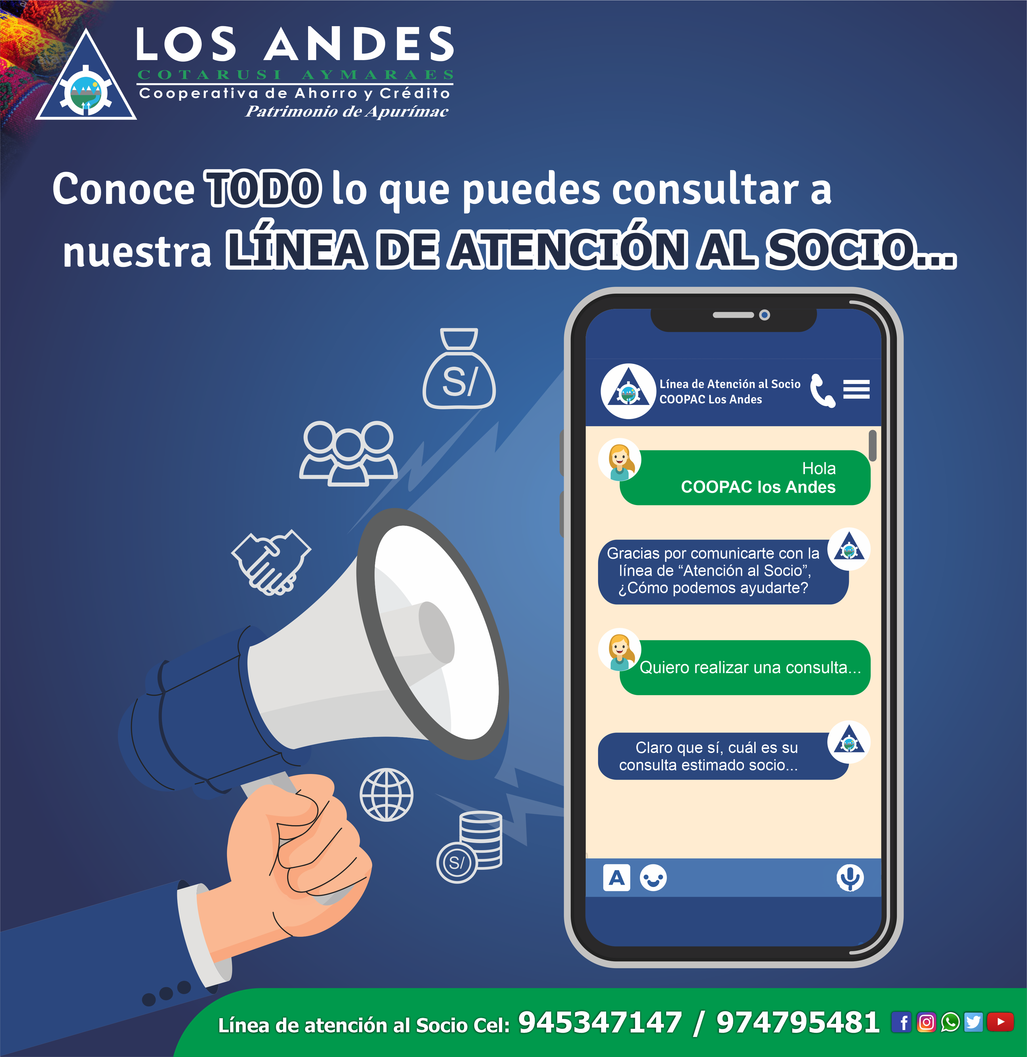 “𝗟í𝗻𝗲𝗮 𝗱𝗲 𝗔𝘁𝗲𝗻𝗰𝗶ó𝗻 𝗮𝗹 𝗦𝗼𝗰𝗶𝗼” ¿Ya conoces todo los que puedes consultar?