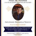 Misa de Honras de Nuestro Socio Sr. Saturnino Bernaola Tencco
