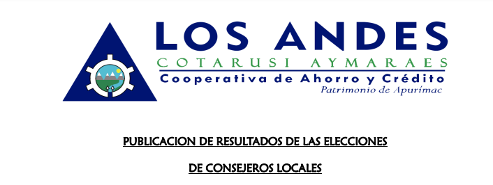 PUBLICACIÓN DE RESULTADOS DE  LAS ELECCIONES DE CONSEJEROS LOCALES