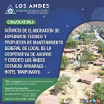 CONVOCATORIA: ELABORACIÓN DE EXPEDIENTE TÉCNICO – TAMPUMAYU