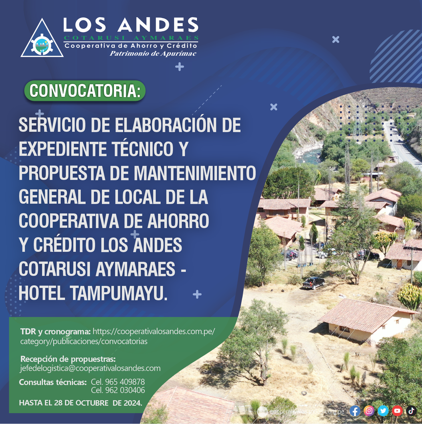 CONVOCATORIA: ELABORACIÓN DE EXPEDIENTE TÉCNICO – TAMPUMAYU